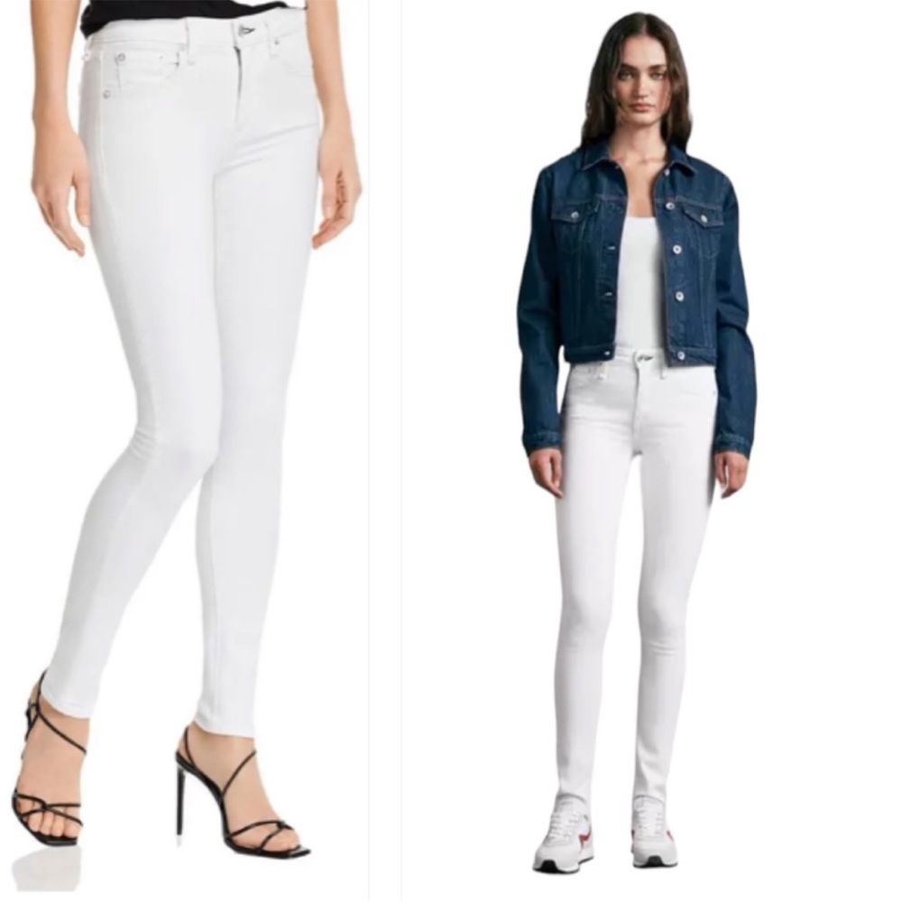 NWT rag & bone Jeans MidRise Ankle Skinny Stretch Blanc Size 25,26,27, or 29